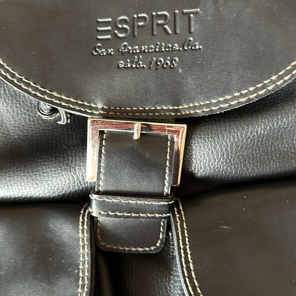ESPIRIT Faux Leather Backpack Black - Picture 2 of 7